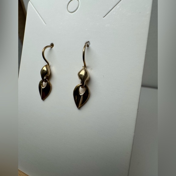 Gold Drop hook Earrings - Picture 2 of 4